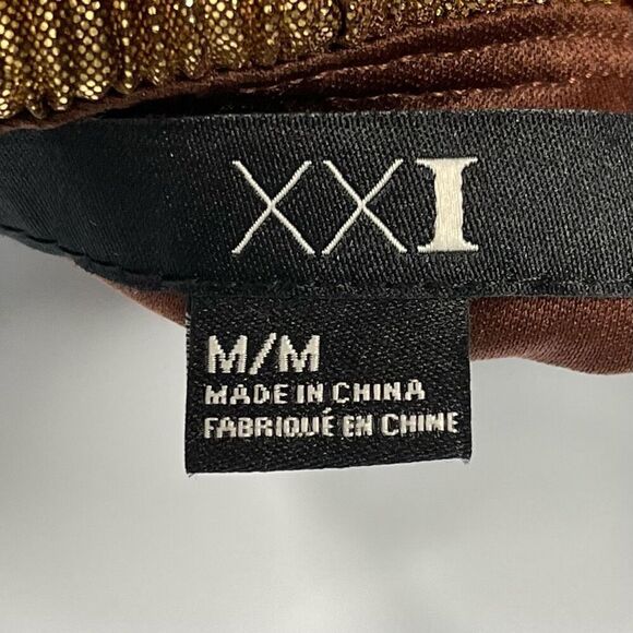 Forever 21 XXI Gold Plisse Blouson Mini Dress - Medium - Picture 9 of 10